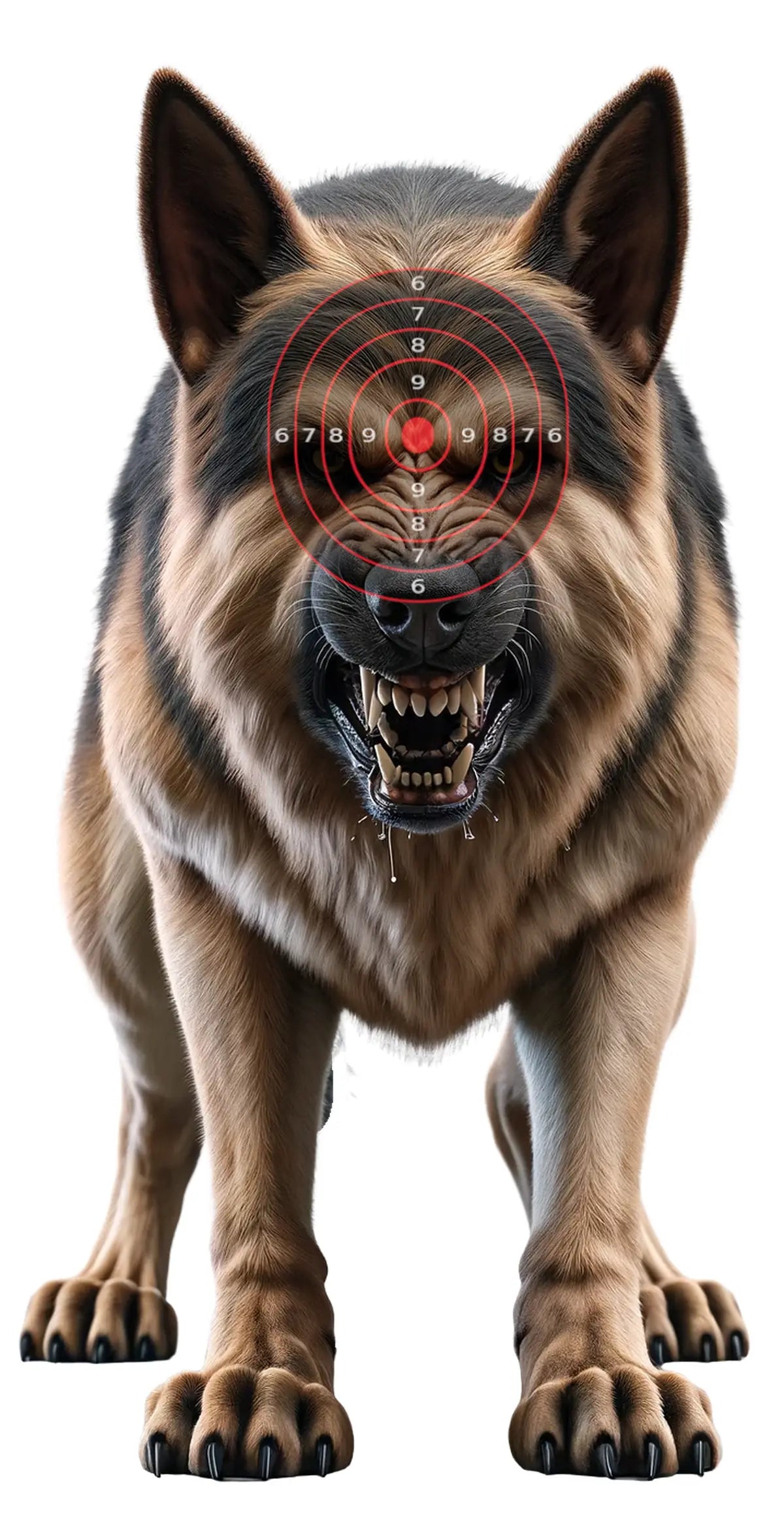 Animal Rabid German Shepard Target 23 - Printable Shooting Target
