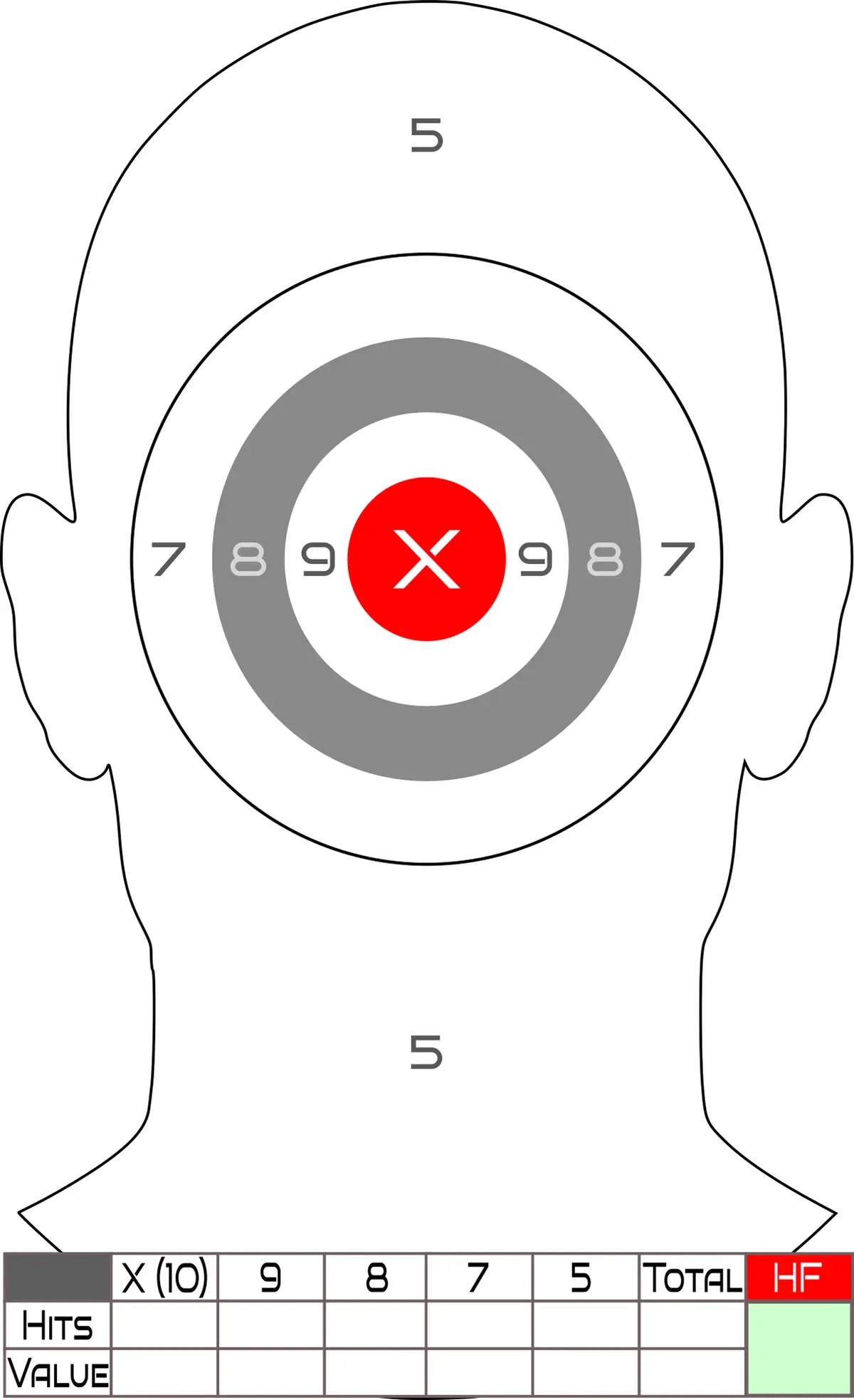 Headshot Target 17 - Printable Shooting Target
