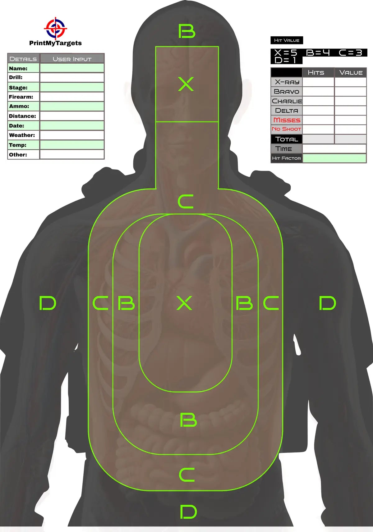 Silhouette Target 33 - Printable Shooting Target