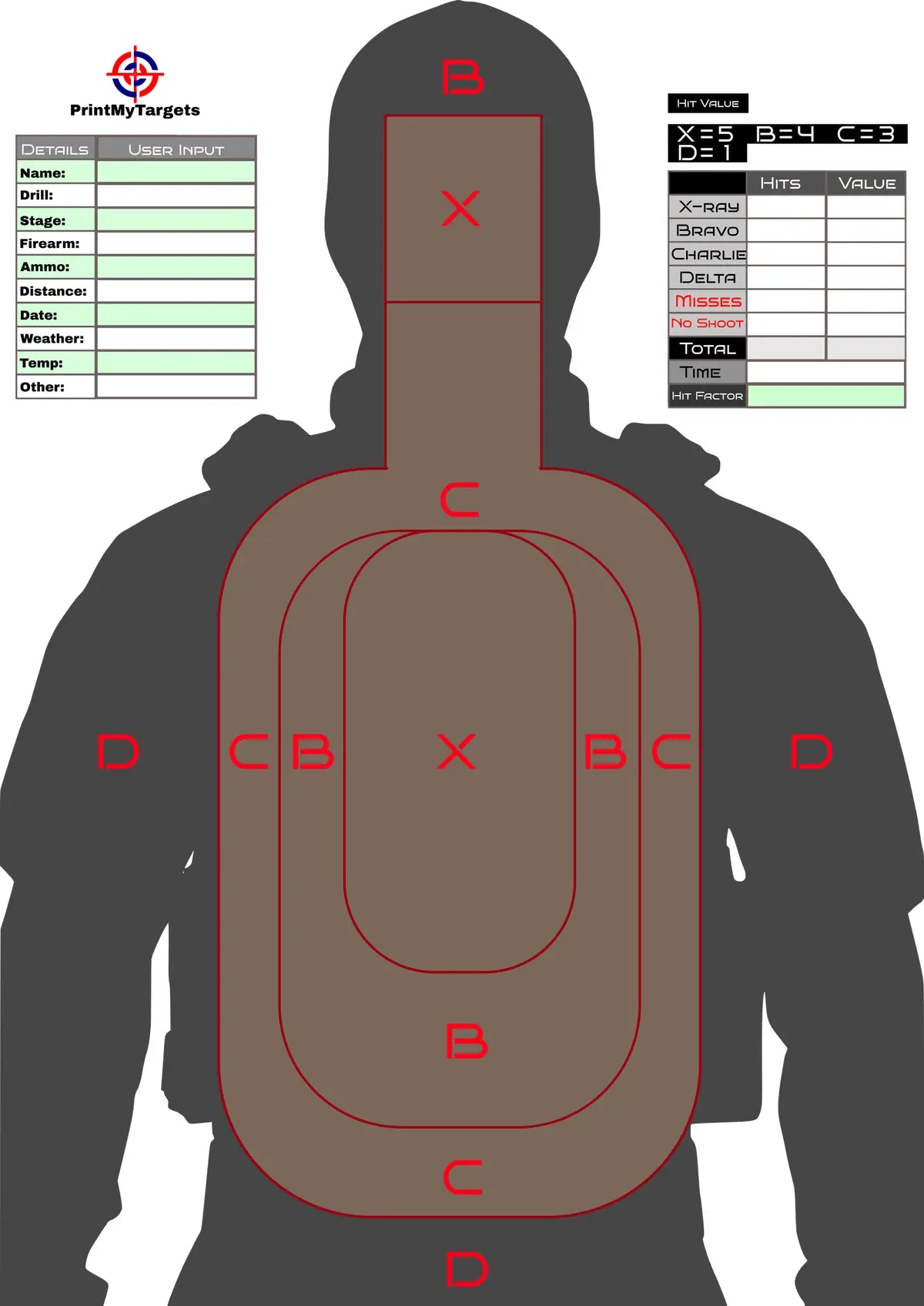Silhouette Target 42 - Printable Shooting Target
