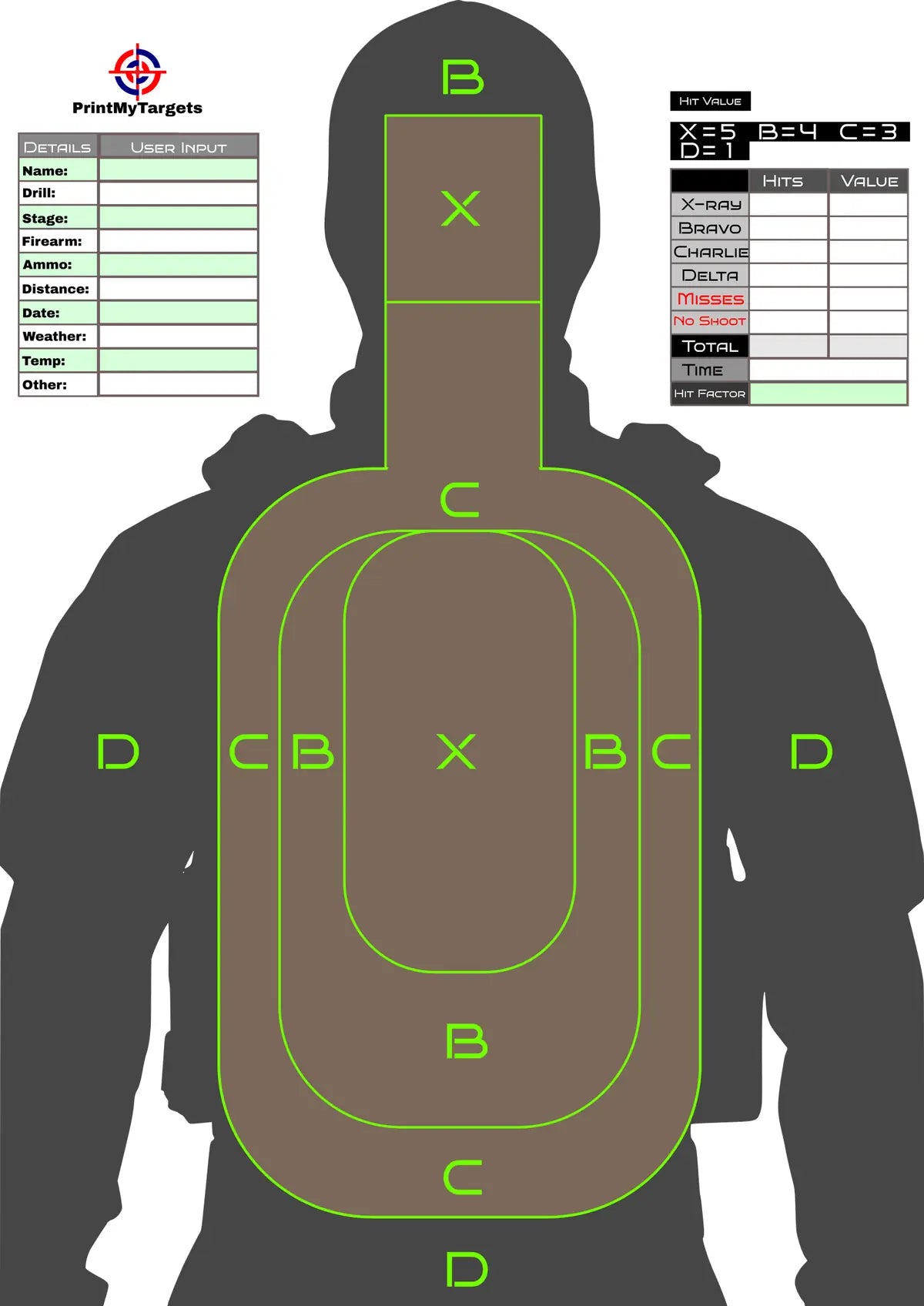 Silhouette Target 48 - Printable Shooting Target