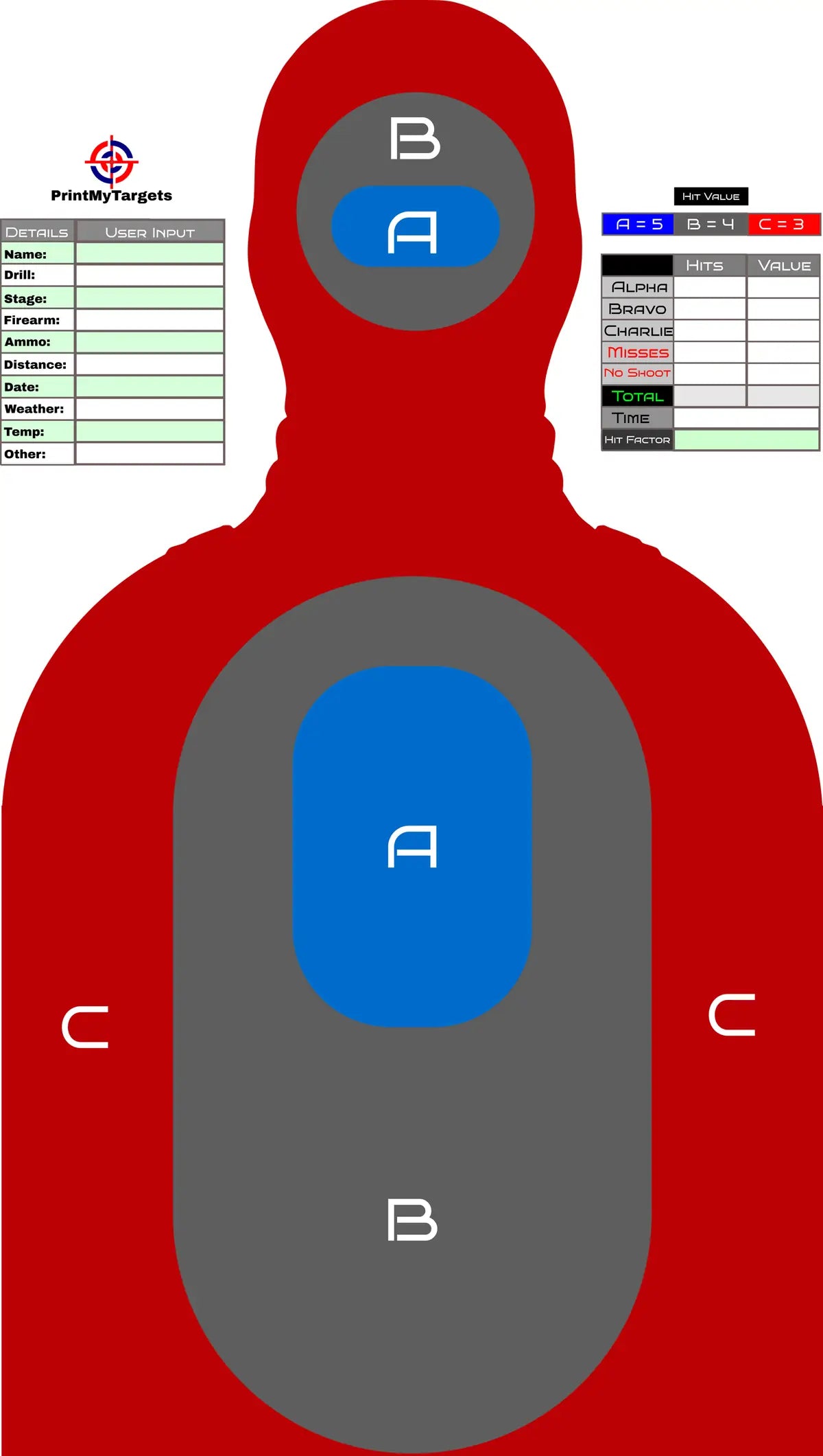 Silhouette Target 56 - Printable Shooting Target