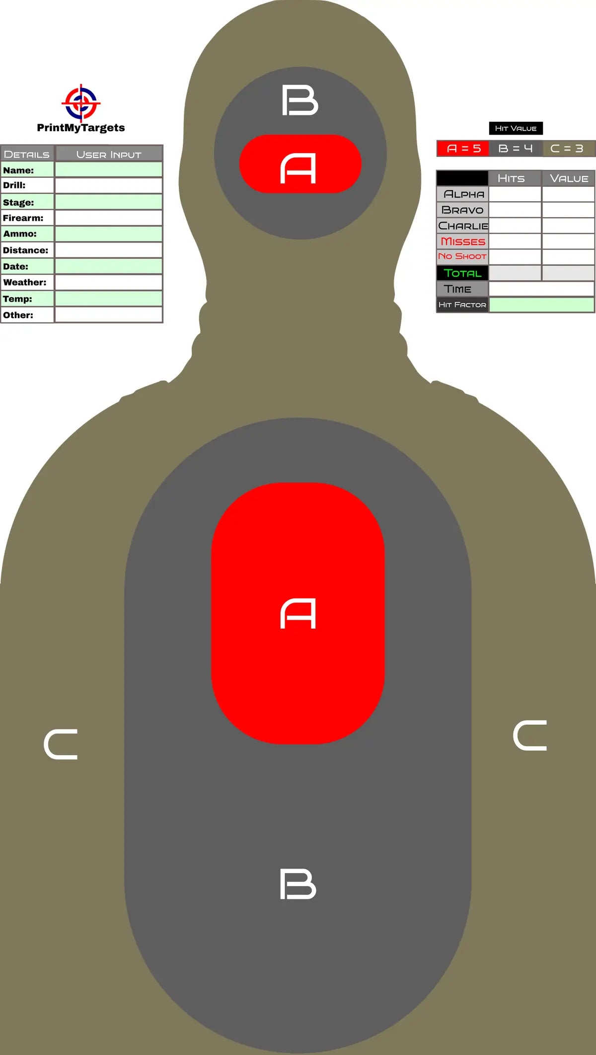 Silhouette Target 57 - Printable Shooting Target