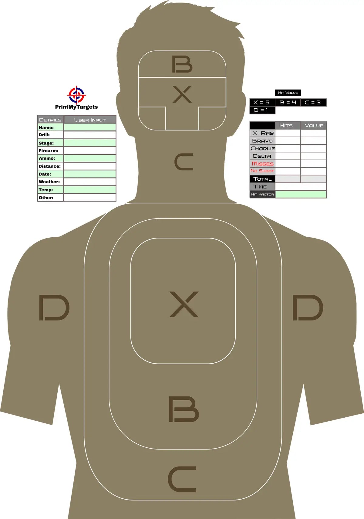 Silhouette Target 81 - Printable Shooting Target