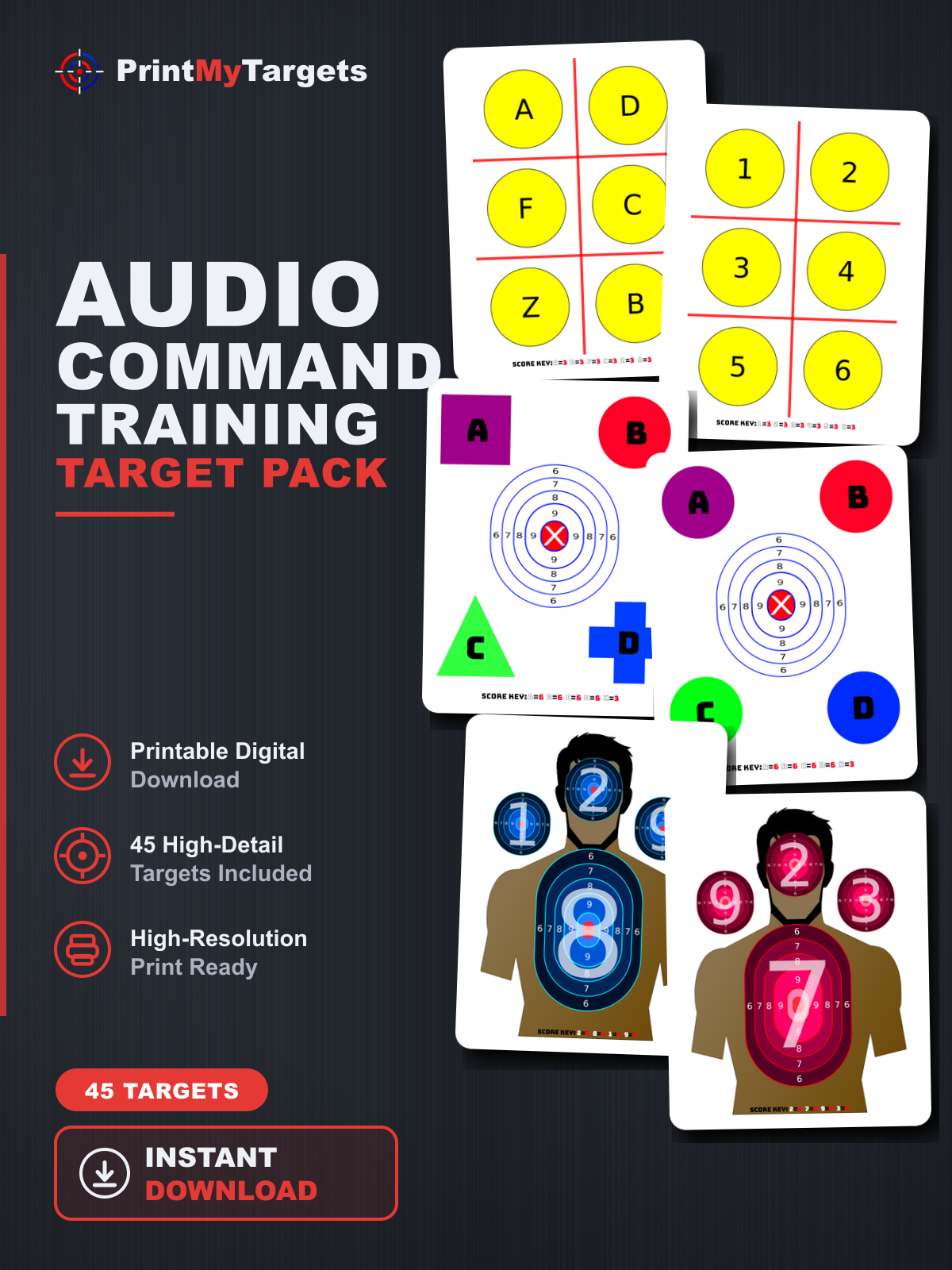 Audio Command Training System - Target Pack (45 Targets)
