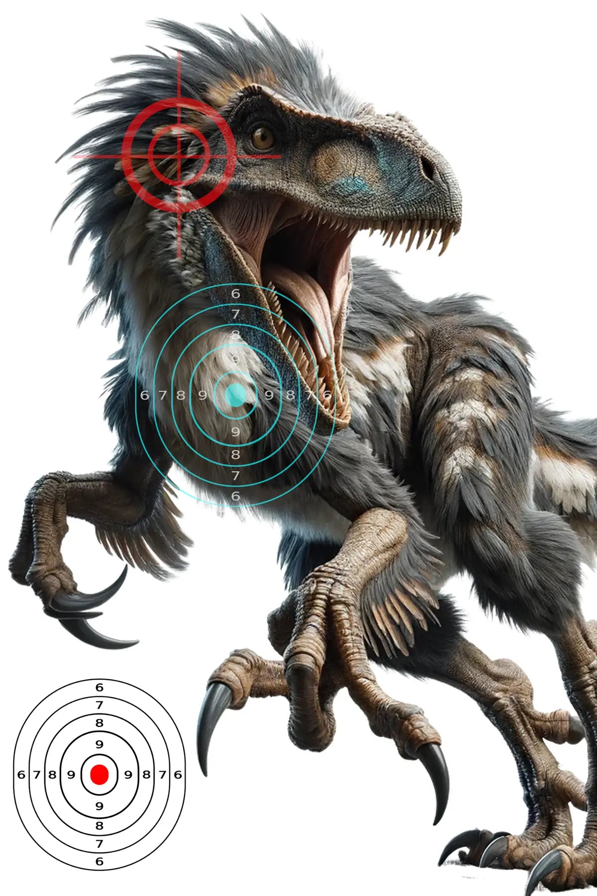 Dinosaur Deinonvchus Target 10 - Printable Shooting Target