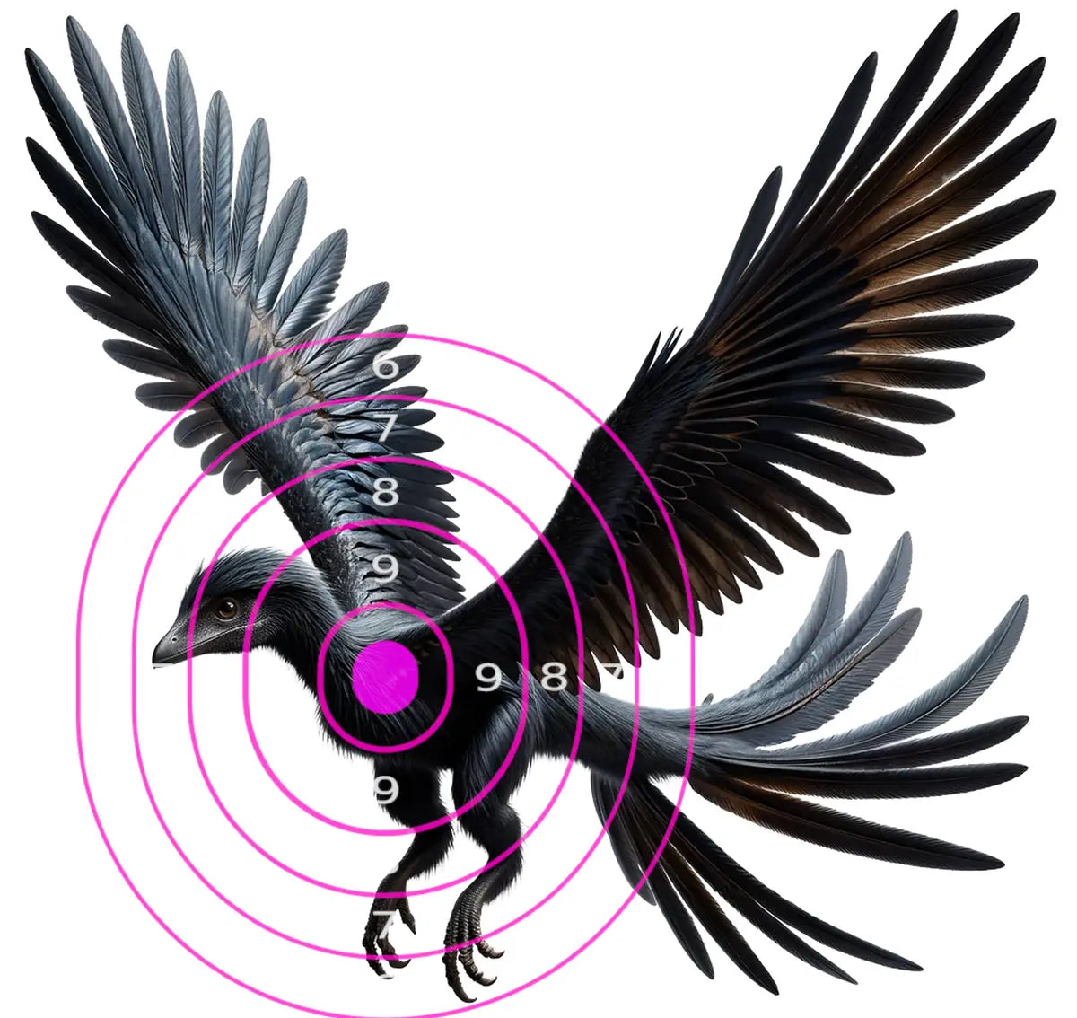Dinosaur Microraptor Target 9 - Printable Shooting Target