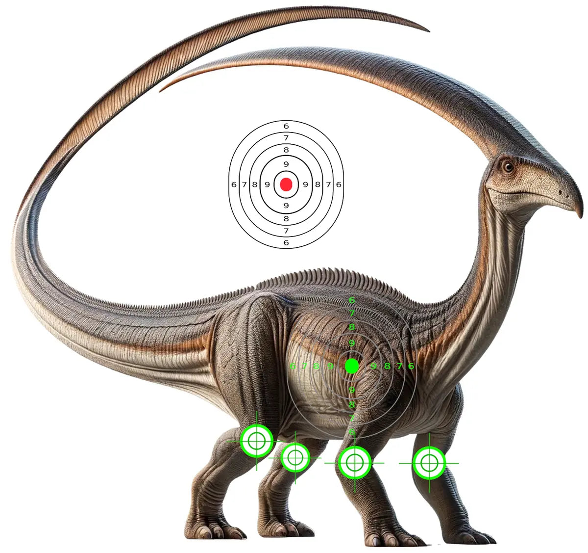 Dinosaur Parasaurolophus Target 41 - Printable Shooting Target