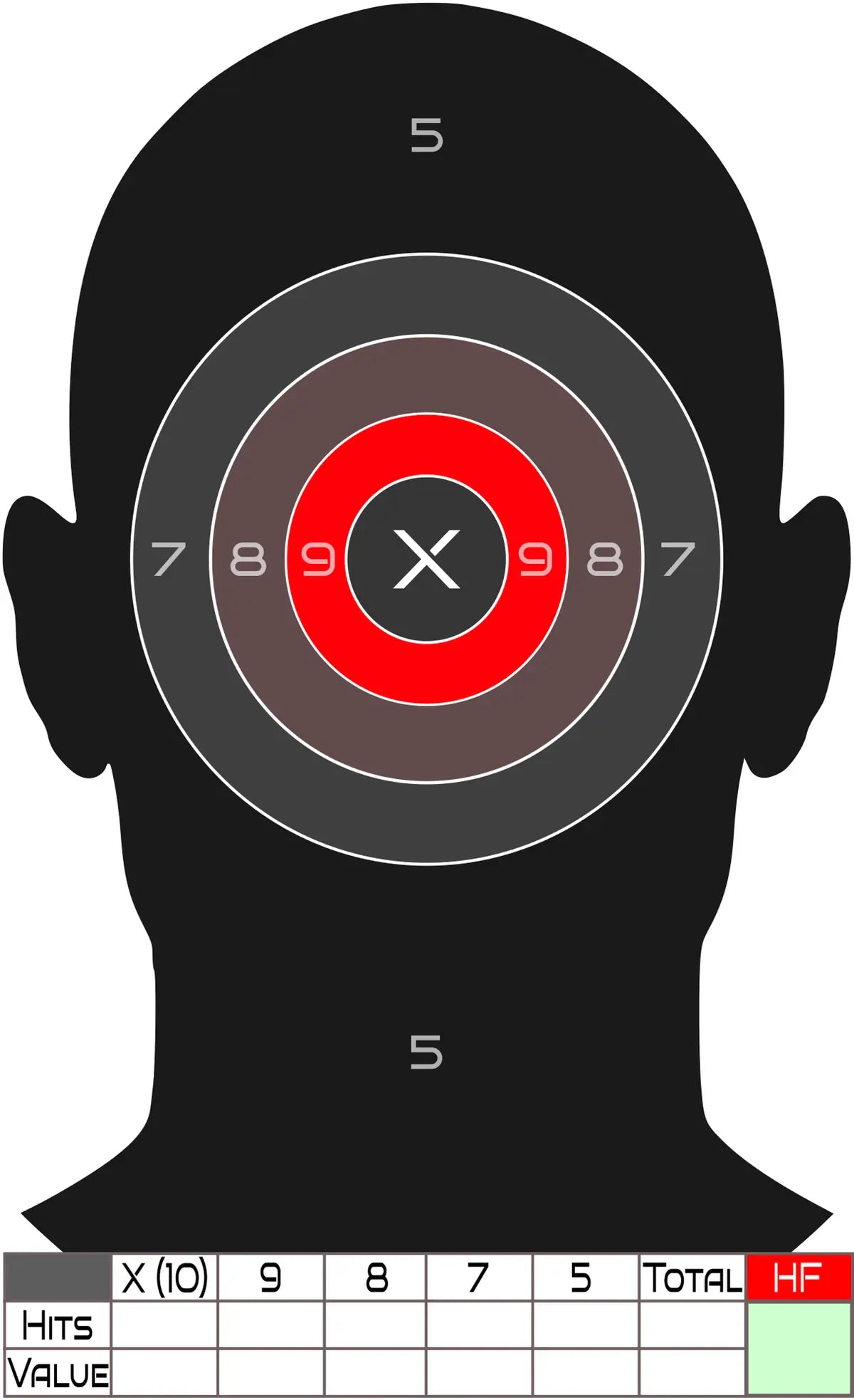 Headshot Target 25 - Printable Shooting Target