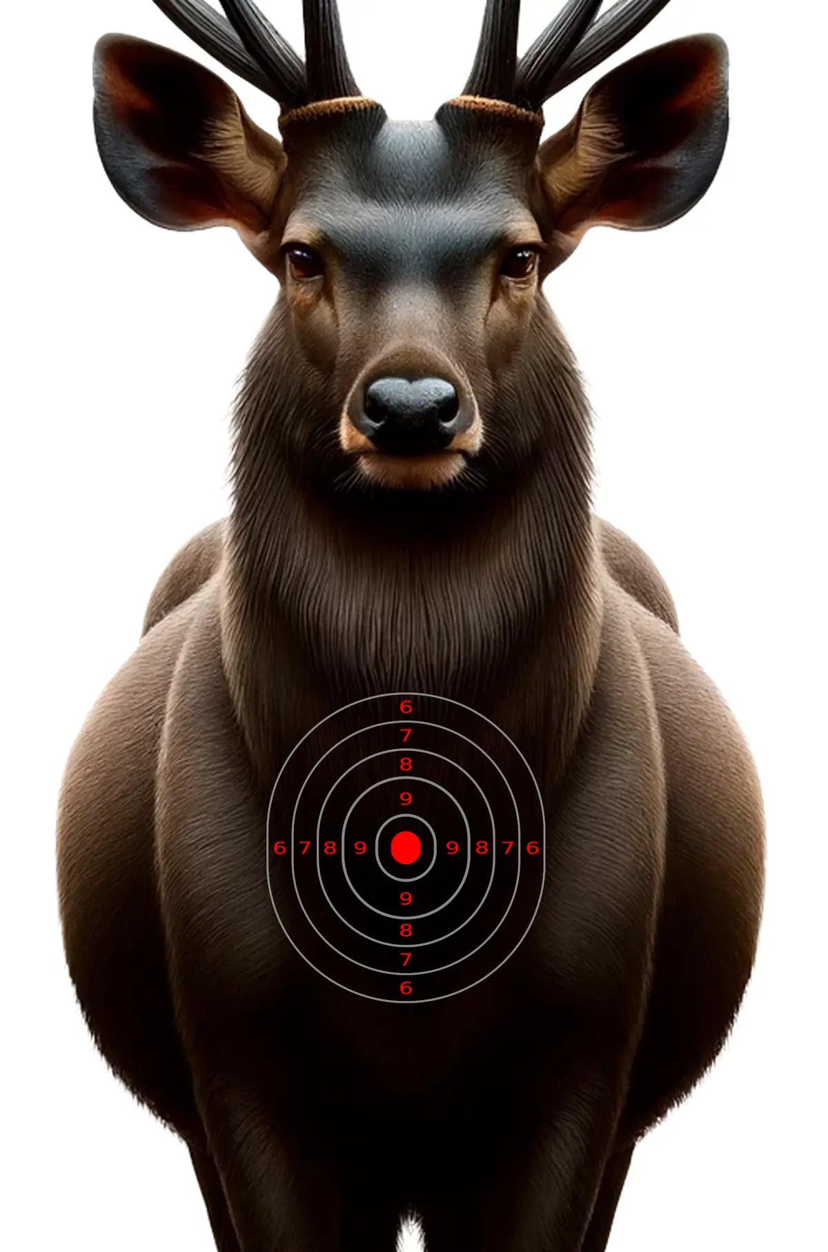 Indian Jungle Sambar Deer Target 13 - Printable Shooting Target