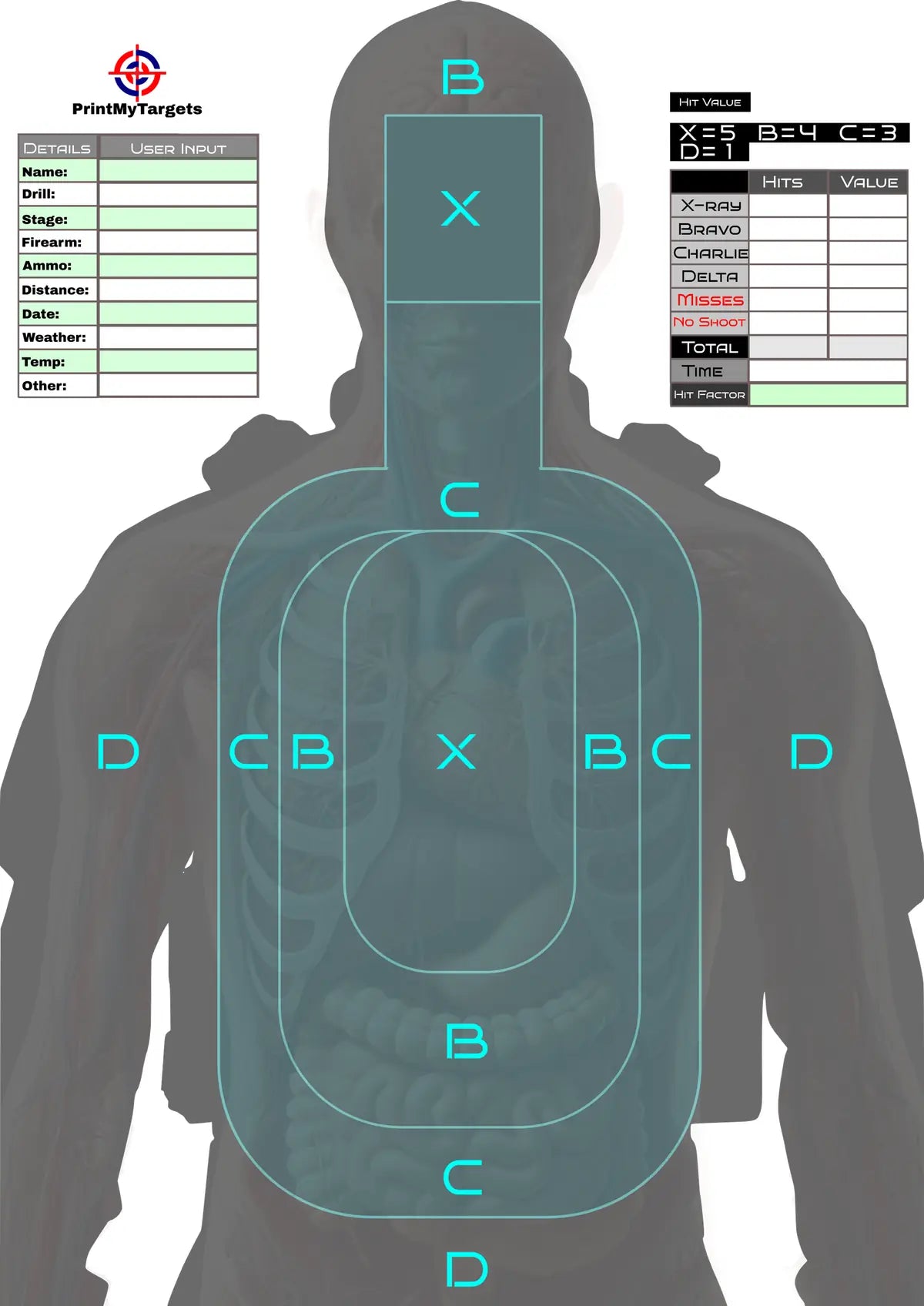 Silhouette Target 13 - Printable Shooting Target
