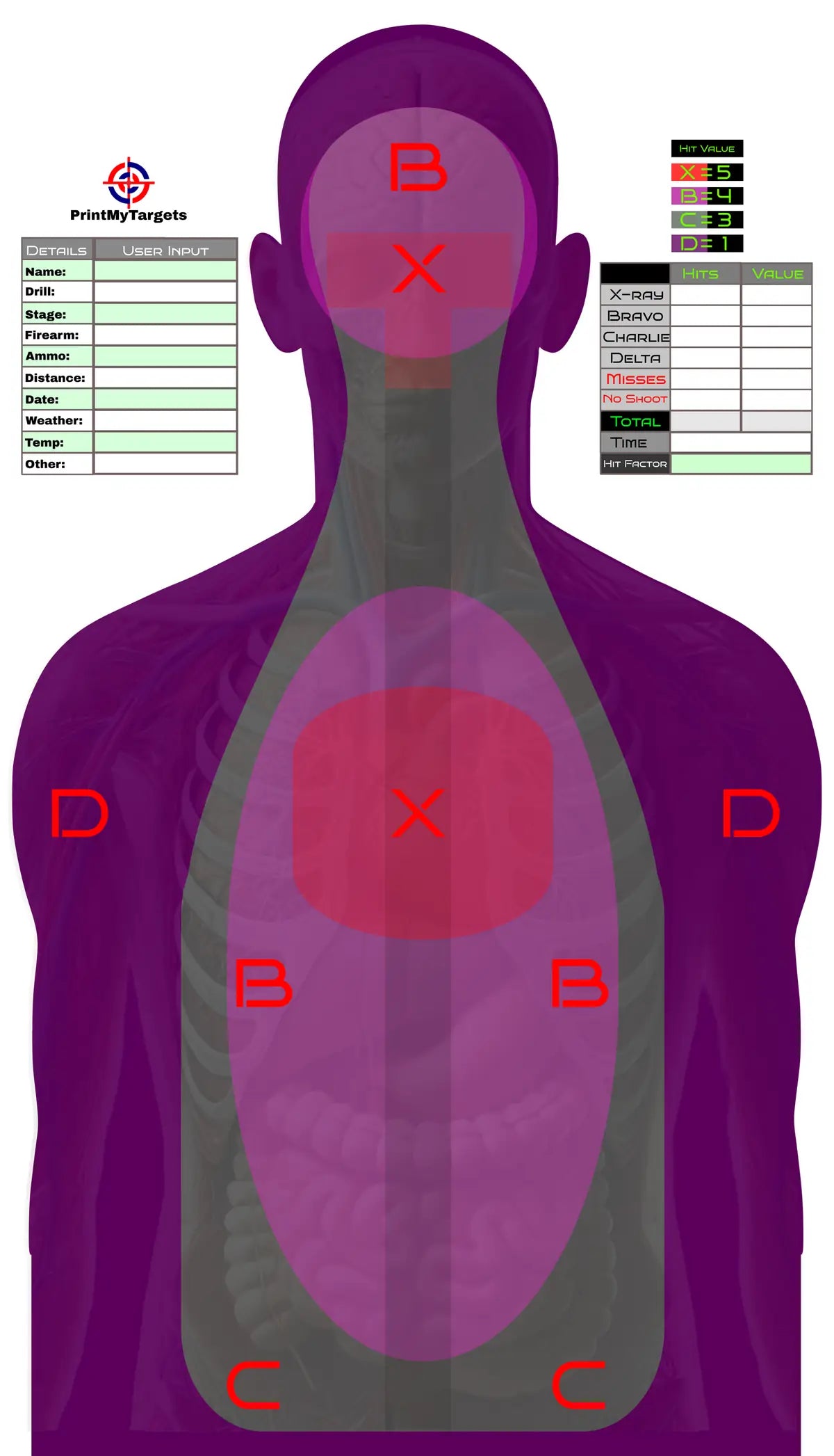 Silhouette Target 30 - Printable Shooting Target