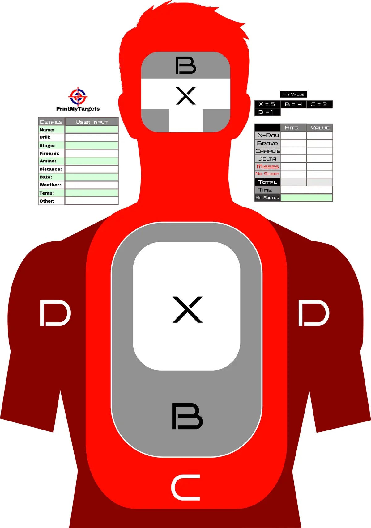 Silhouette Target 40 - Printable Shooting Target