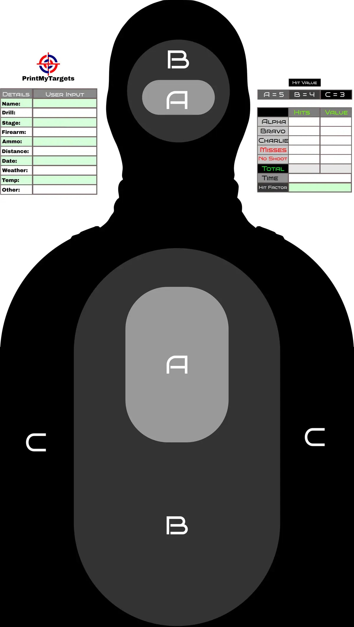 Silhouette Target 58 - Printable Shooting Target