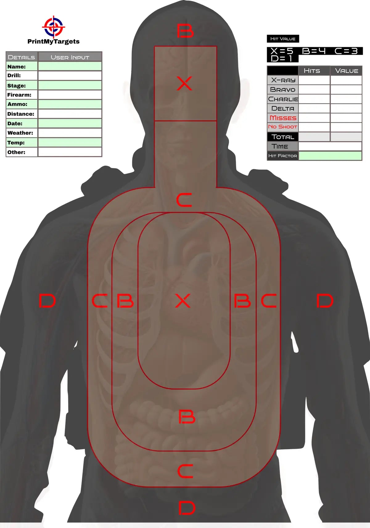 Silhouette Target 60 - Printable Shooting Target