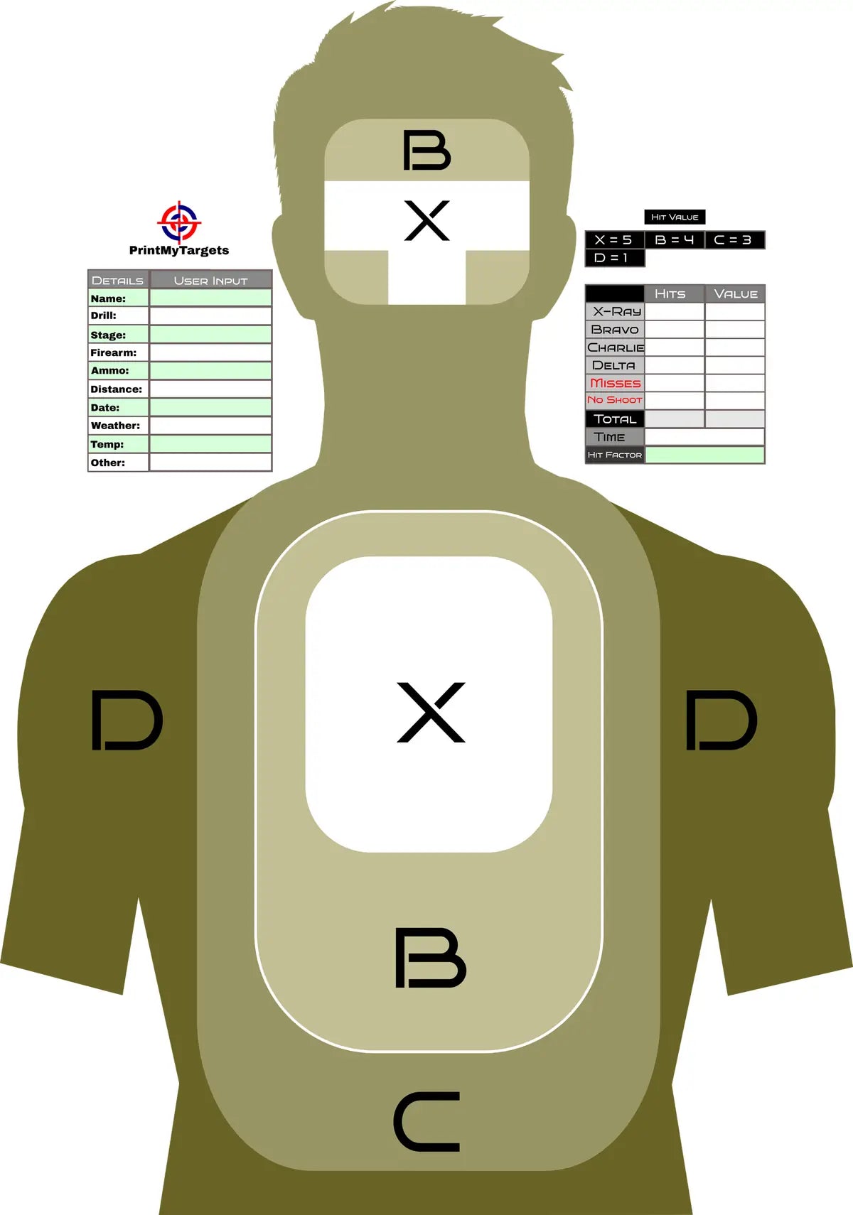 Silhouette Target 80 - Printable Shooting Target