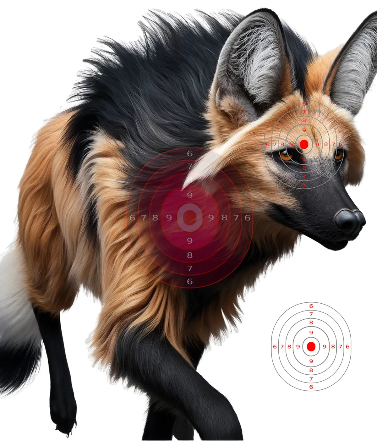 South American Maned Wolf Target 35 - Printable Shooting Target